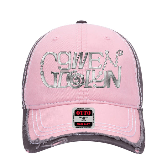 pink hat - silver logo